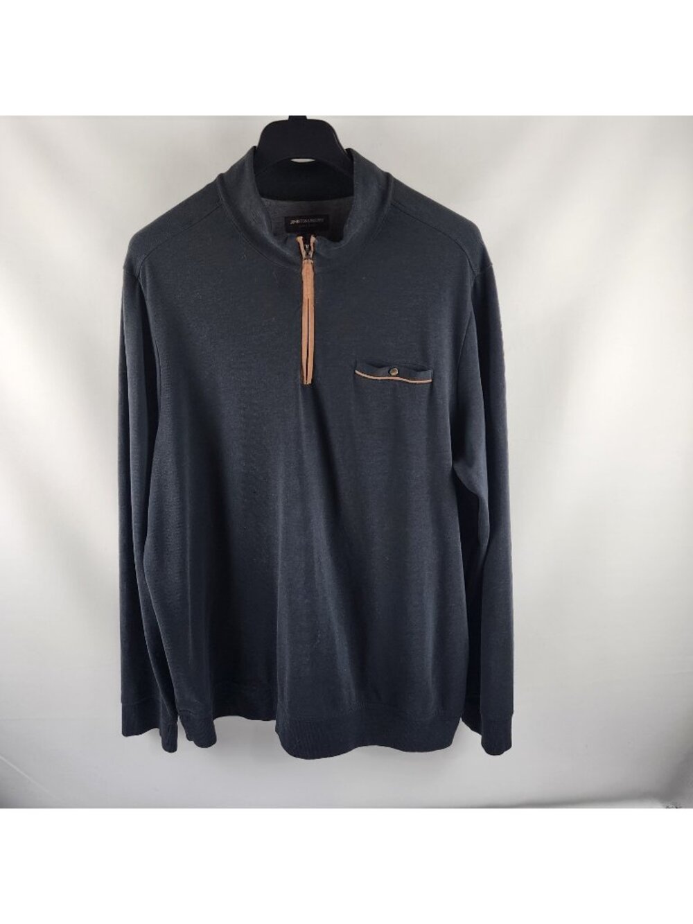 Johnston & Murphy Shirt Mens XXL Black 1/4 Zip Performance Pullover